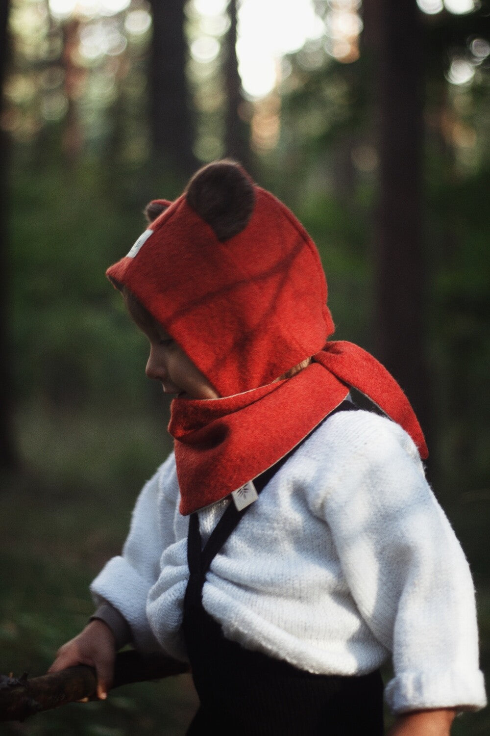 【LAST ONE】CRANBERRY BEAR WOOL BONNET