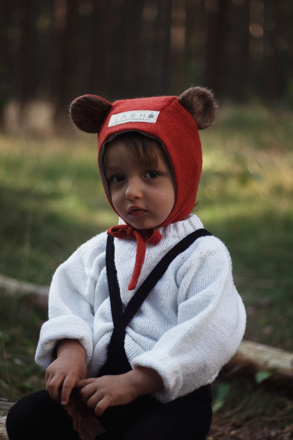 LAST ONE】CRANBERRY BEAR WOOL BONNET – Engels Zimmer