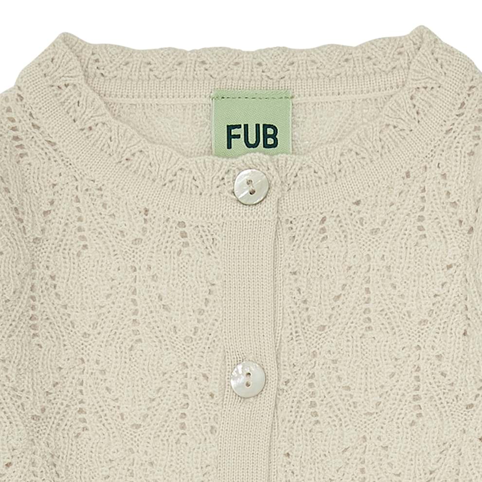 【LAST ONE】FUB - Baby Pointelle Cardigan, ecru