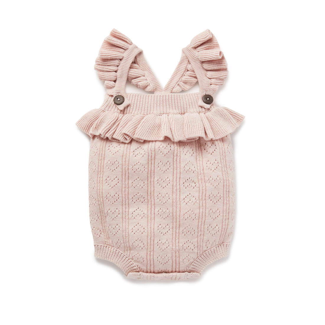 Aster & Oak - Pink Heart Knit Romper