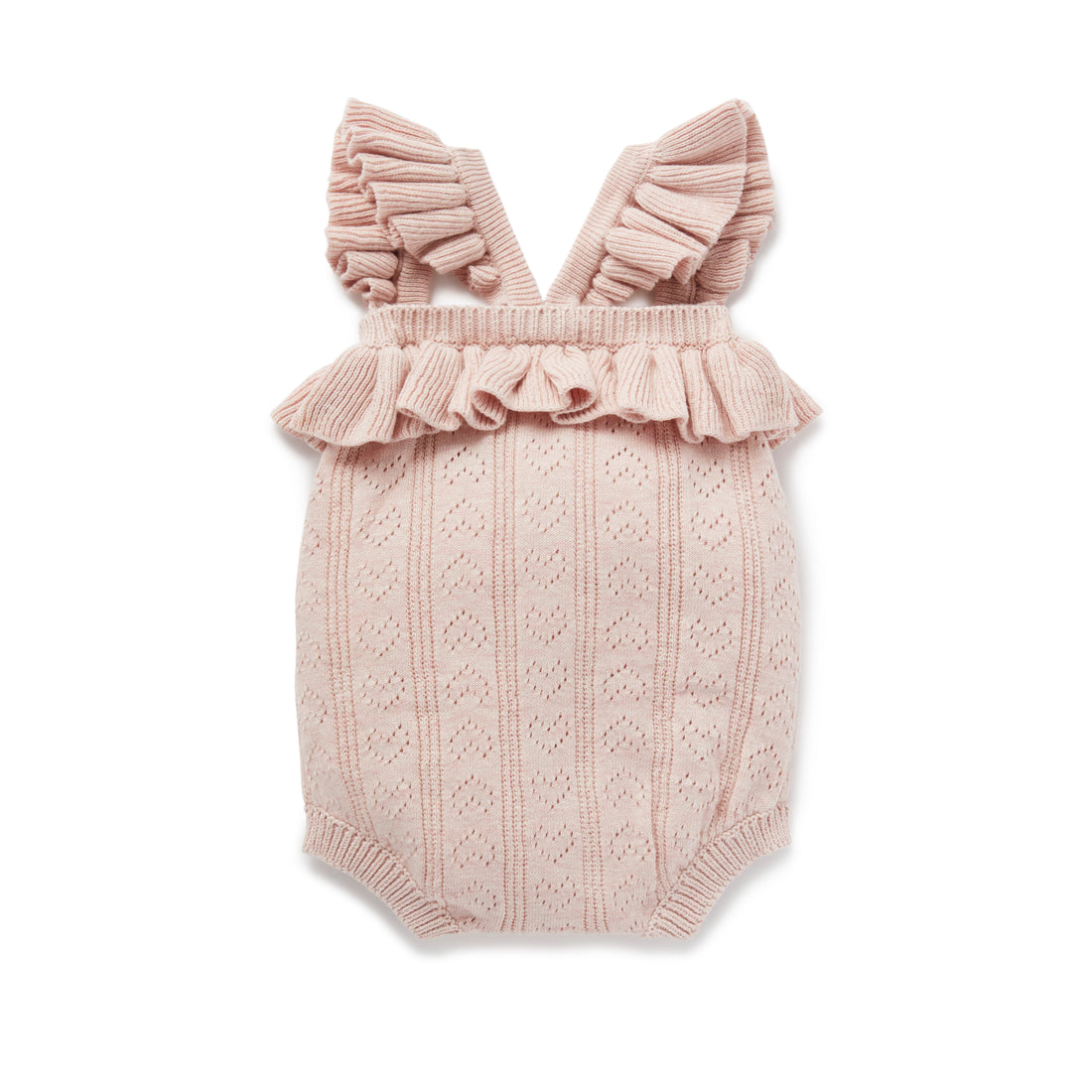 Aster & Oak - Pink Heart Knit Romper