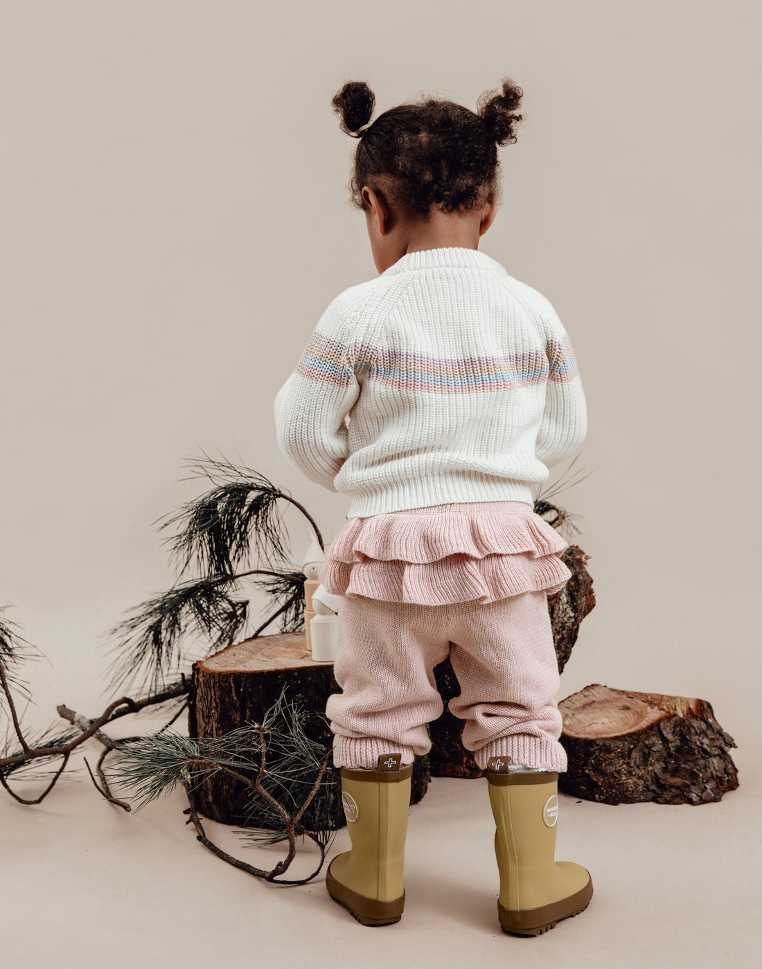 Aster & Oak - Pink Ruffle Knit Legging