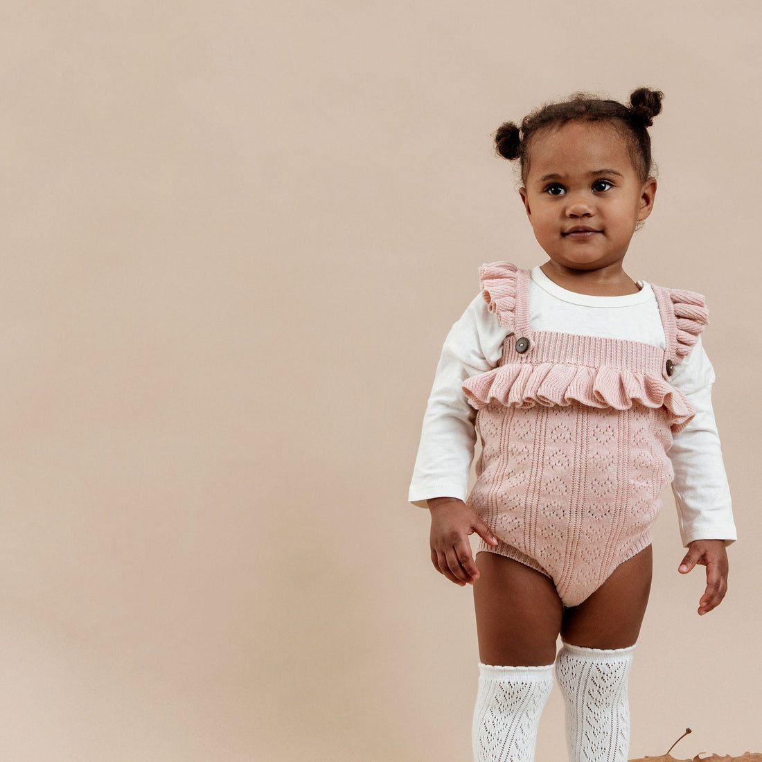 Aster & Oak - Pink Heart Knit Romper