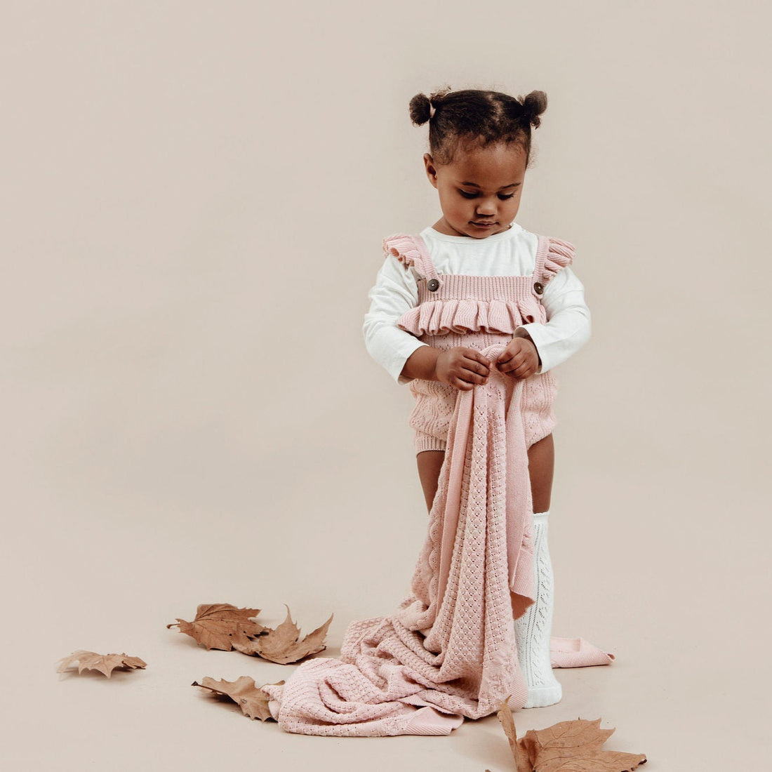 Aster & Oak - Pink Heart Knit Romper