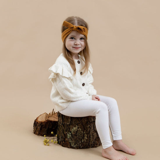 【LAST ONE】Aster & Oak - Off-White Ruffle Knit Cardigan
