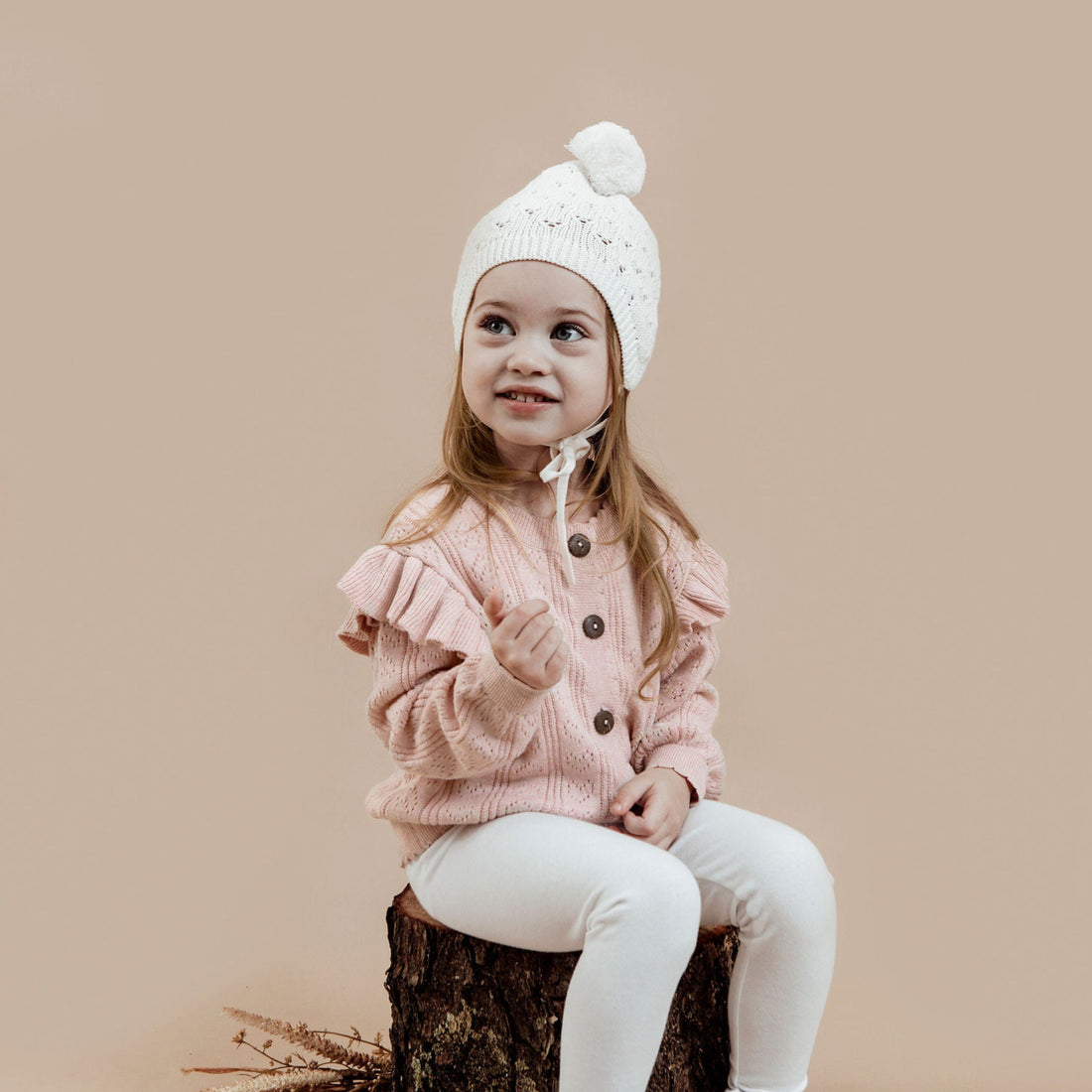 【LAST TWO】Aster & Oak - Pink Ruffle Knit Cardigan