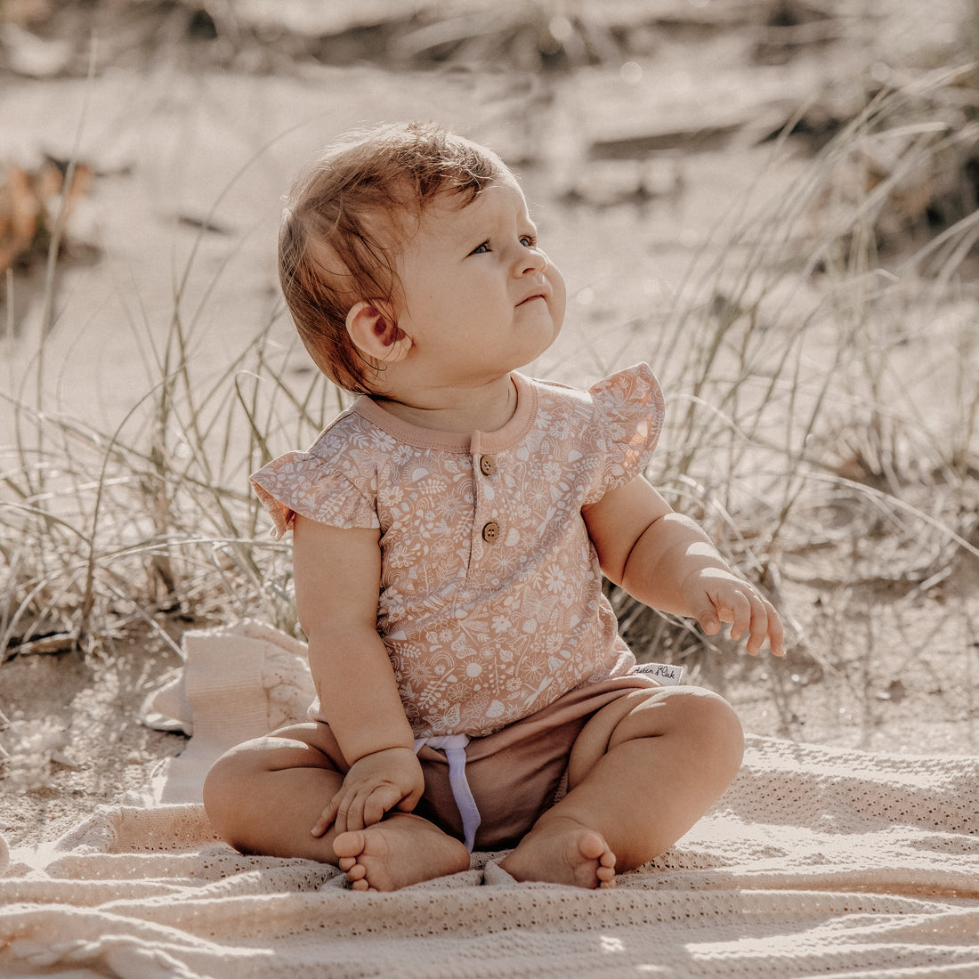 Aster & Oak - Ditzy Floral Flutter Onesie