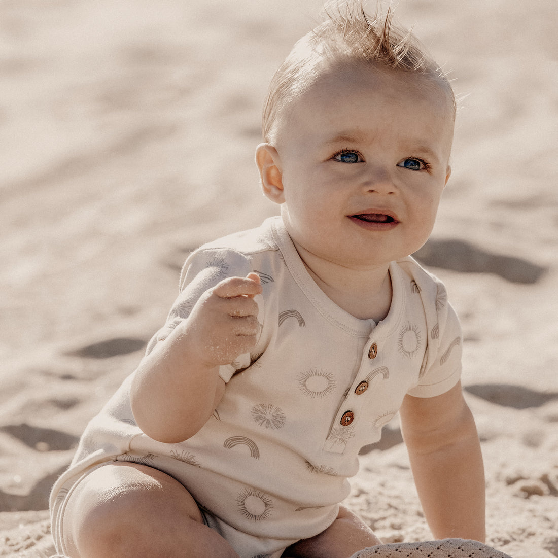Aster & Oak - Sunny Daze Henley Onesie