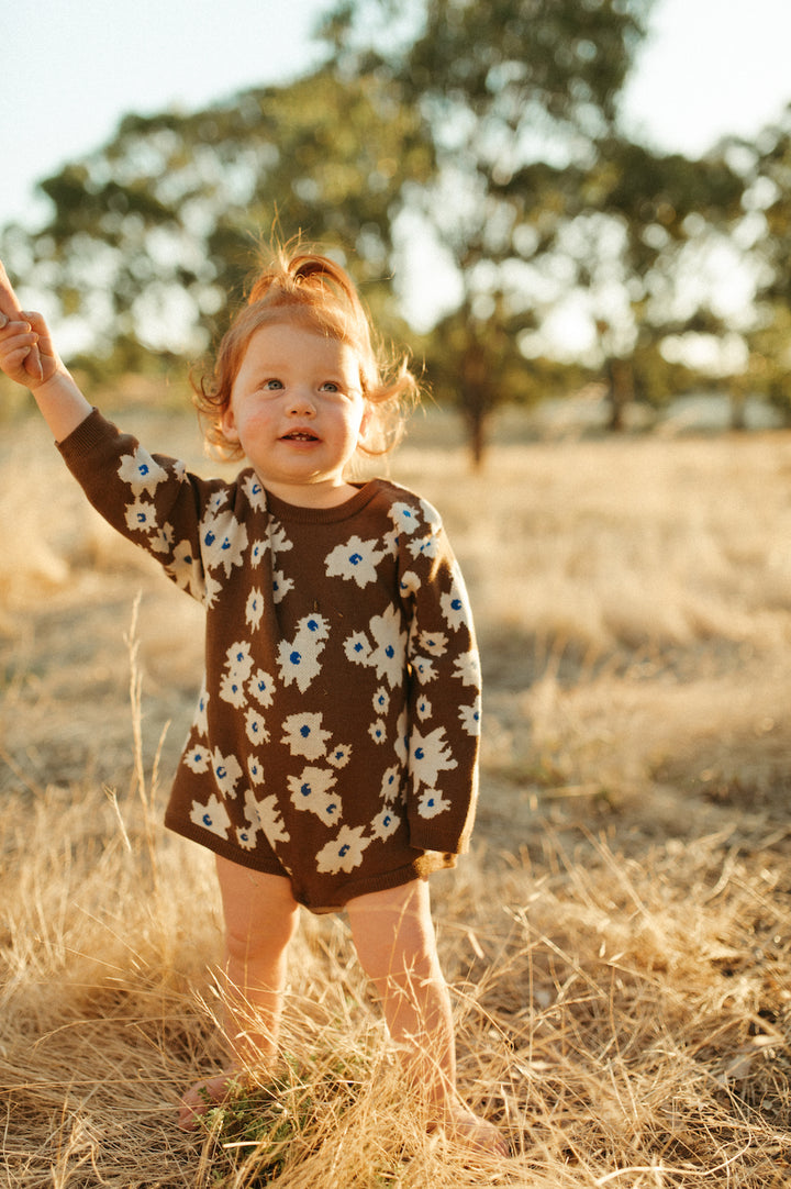 【LAST TWO】Organic Knit Romper / Petal