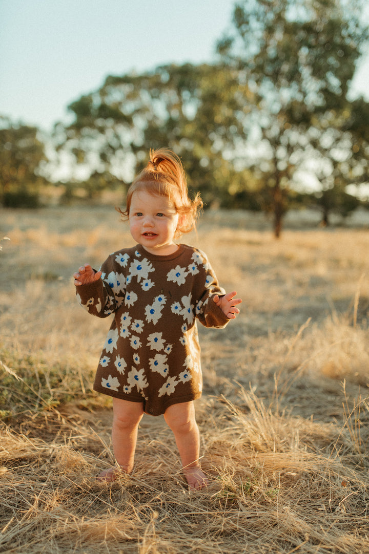 【LAST TWO】Organic Knit Romper / Petal