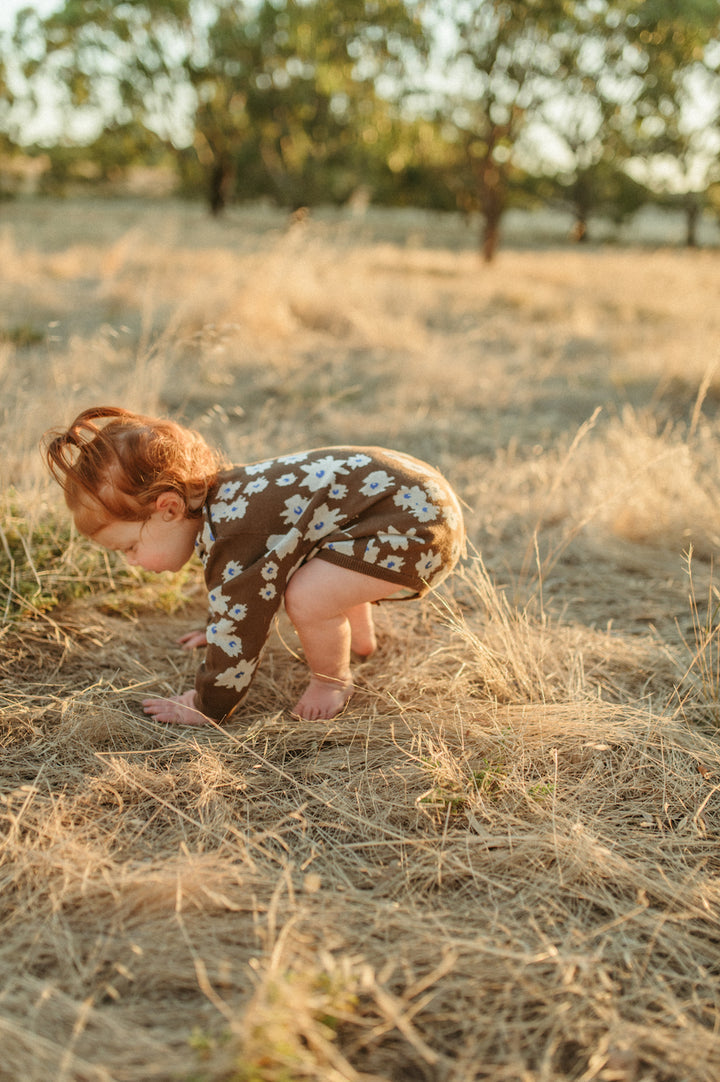 【LAST TWO】Organic Knit Romper / Petal