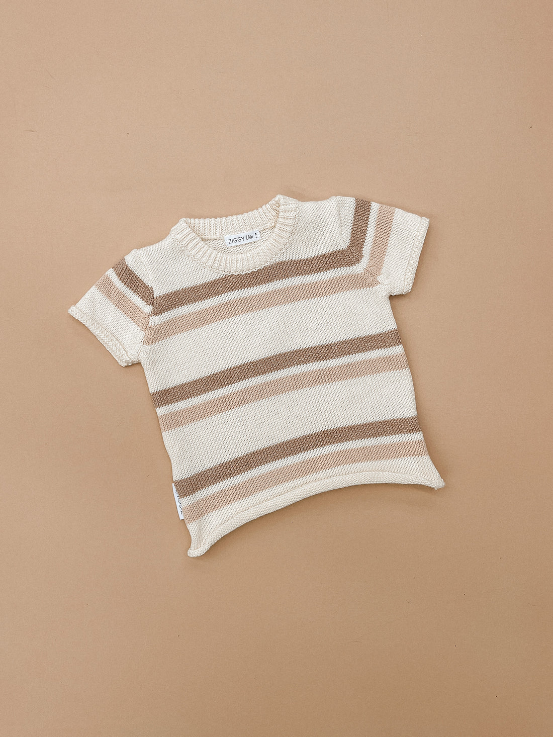 ZIGGY LOU - KNITTED TEE | CLAY STRIPES