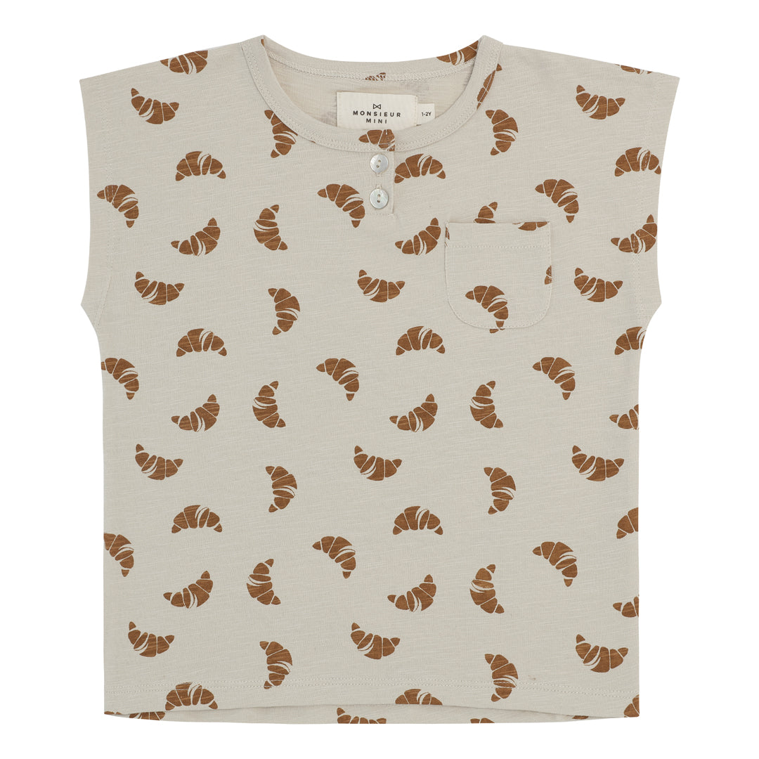 No sleeve tshirt croissant organic