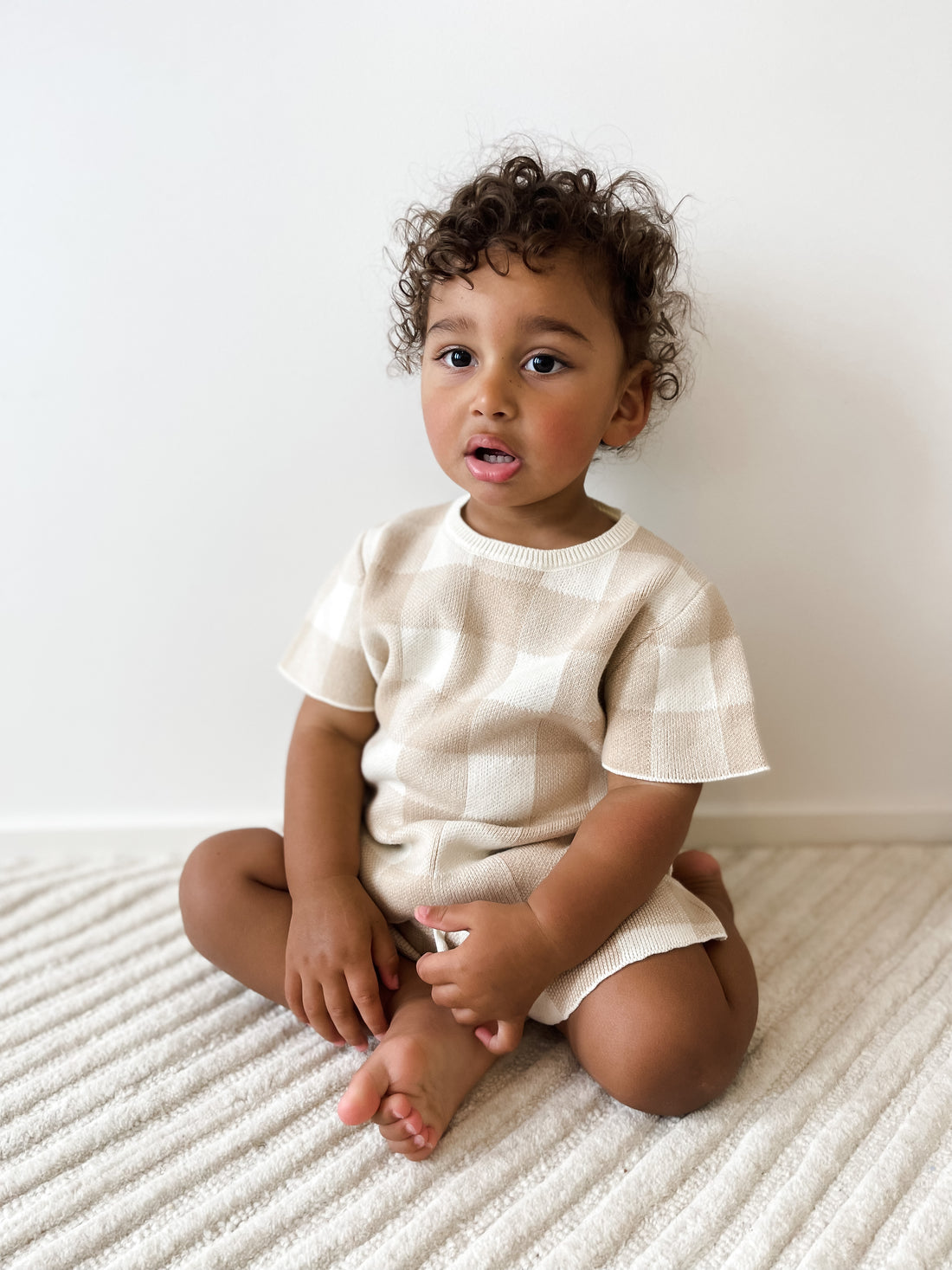 ZIGGY LOU - KNITTED SHORTS | GINGHAM