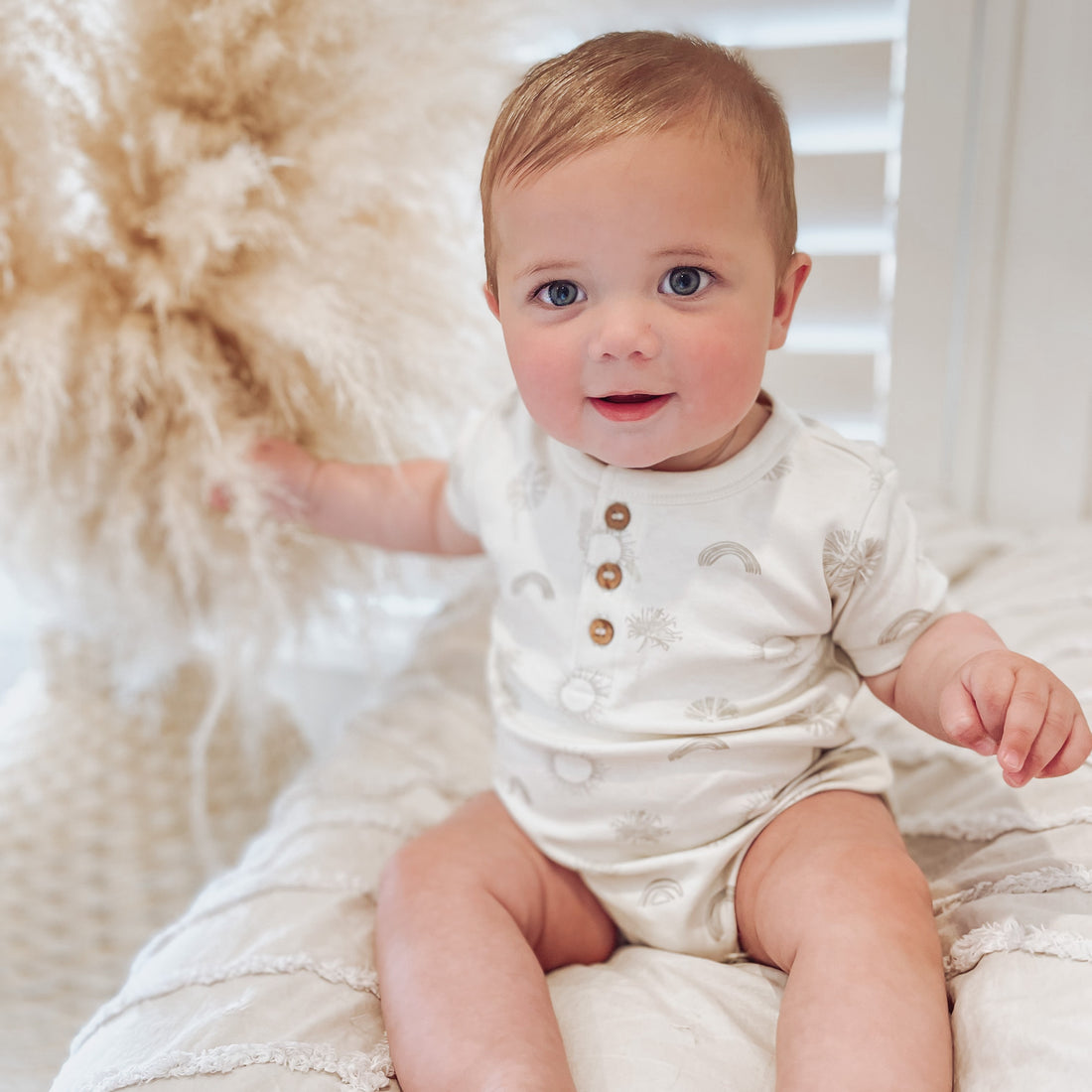 Aster & Oak - Sunny Daze Henley Onesie
