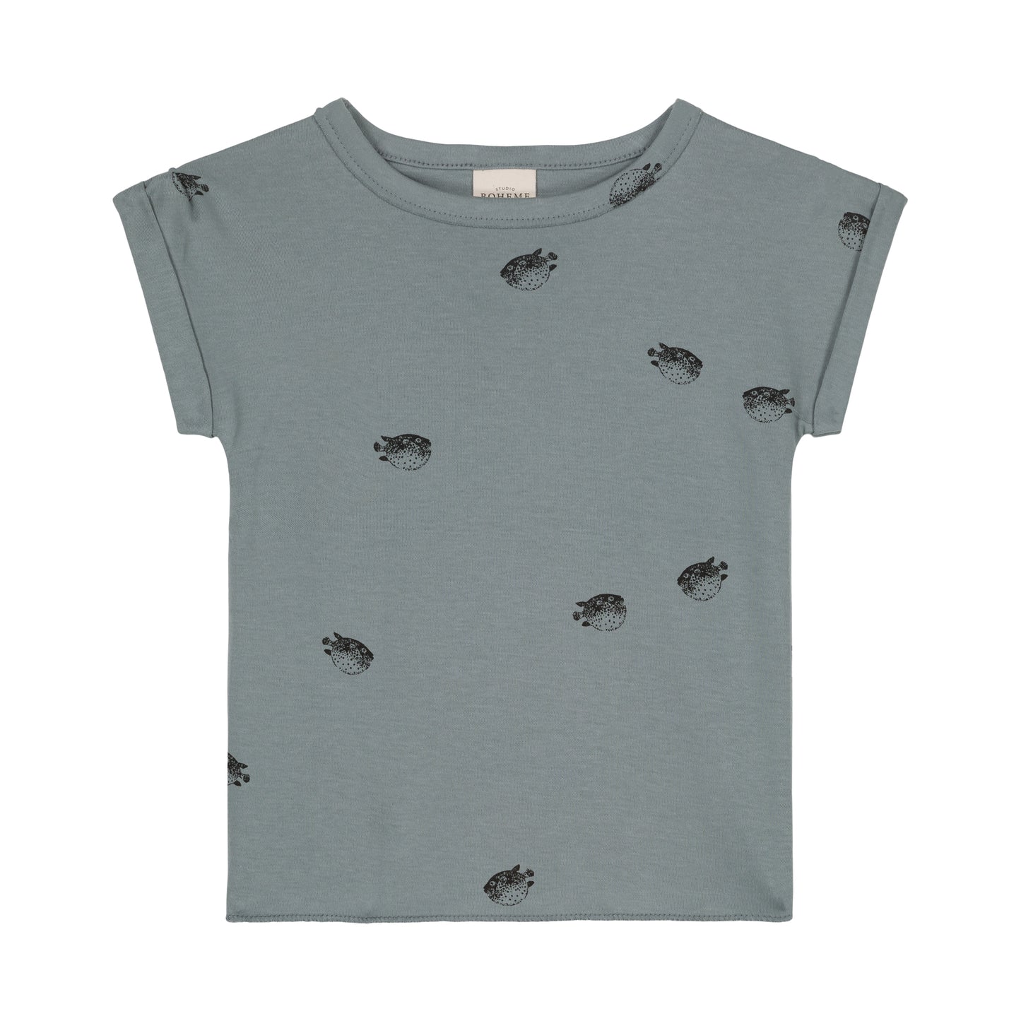 【LAST ONE】STUDIO BOHEME PARIS - TSHIRT BAMA / BLEU GRIS POISSON BOULE