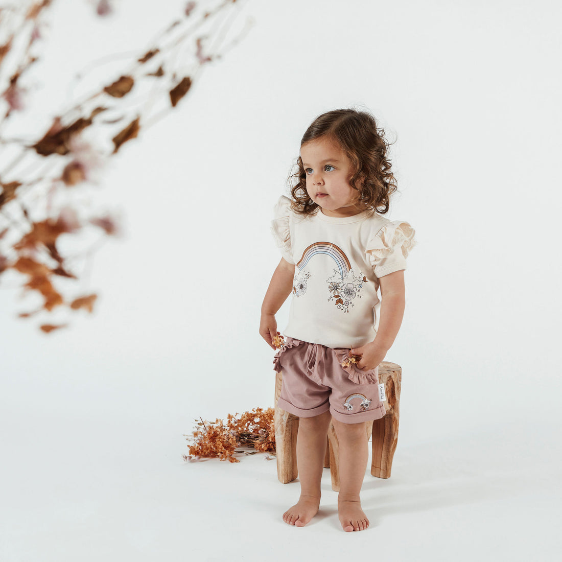 Rainbow Print Flutter Tee