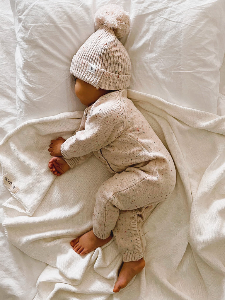 ZIGGY LOU - CLASSIC KNIT ROMPER | OATMEAL FLECK