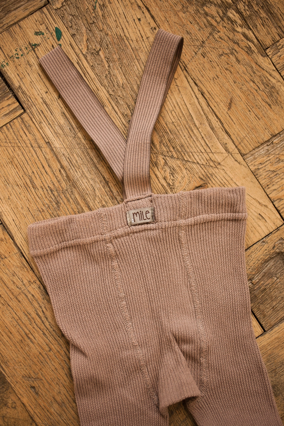 【LAST TWO】mile - brown-beige tights with braces