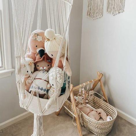 finn + emma - macrame toy hanging basket
