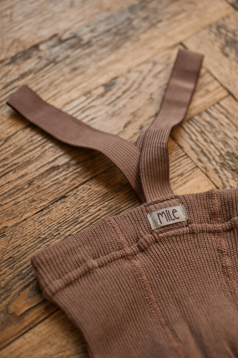 【LAST TWO】mile - hazelnut tights with braces