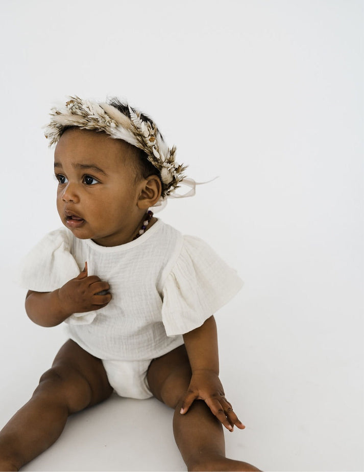 Muslin Bubble Romper - Vanilla