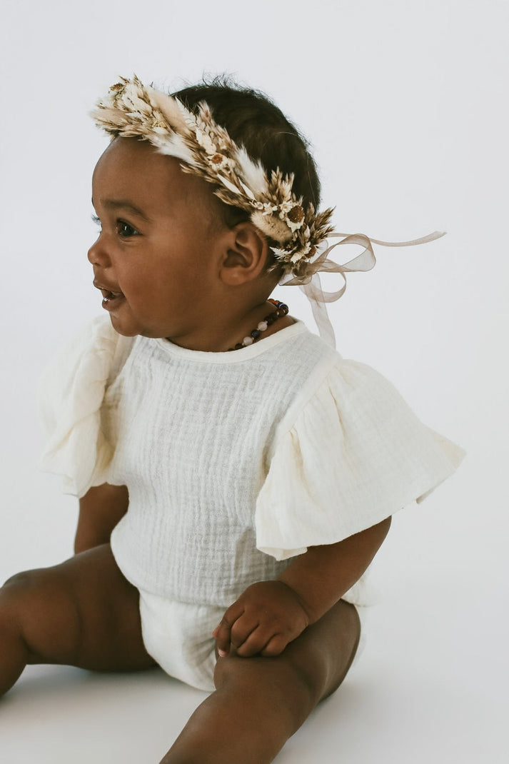 Muslin Bubble Romper - Vanilla