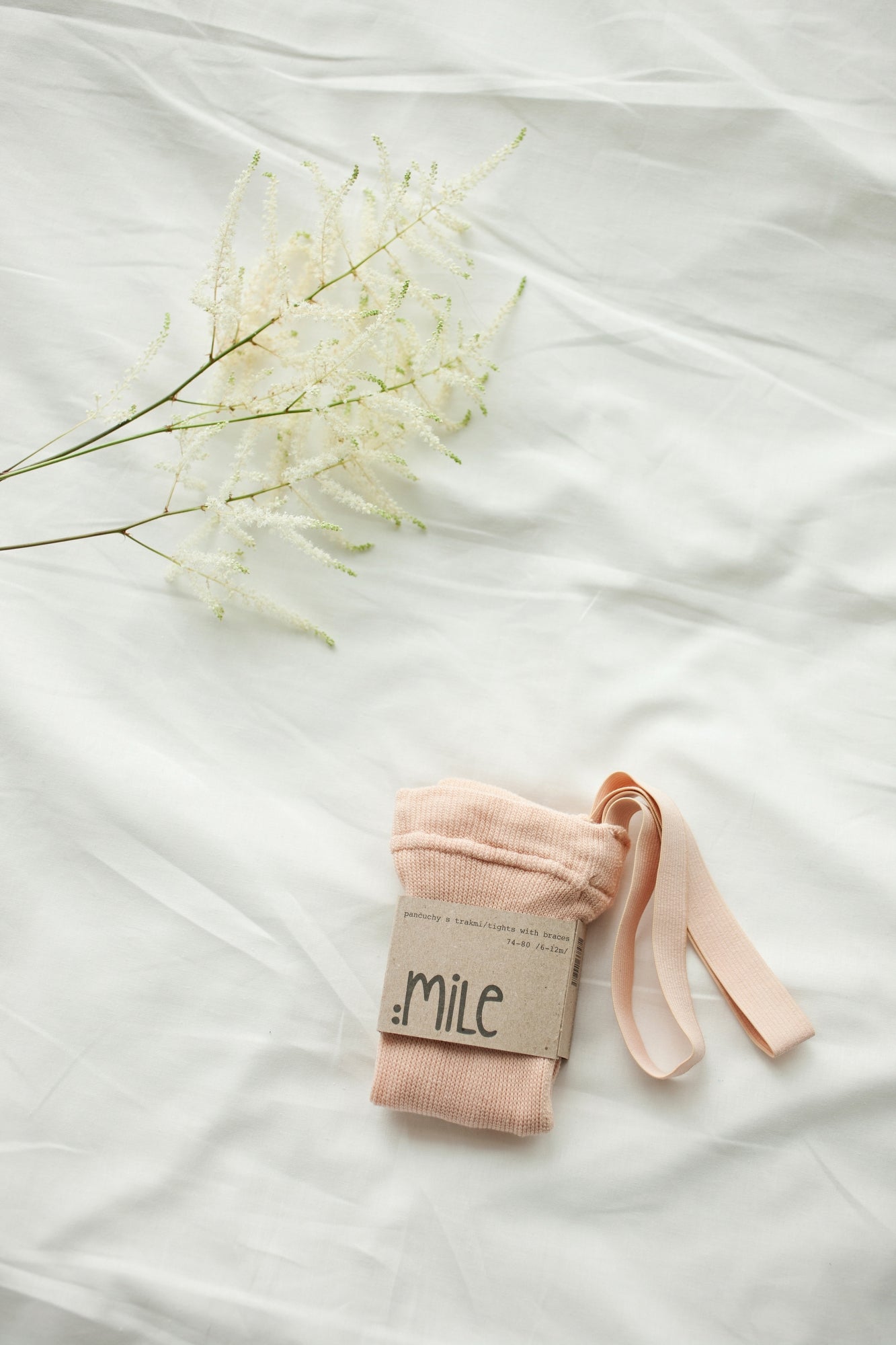 mile - peach tights with braces