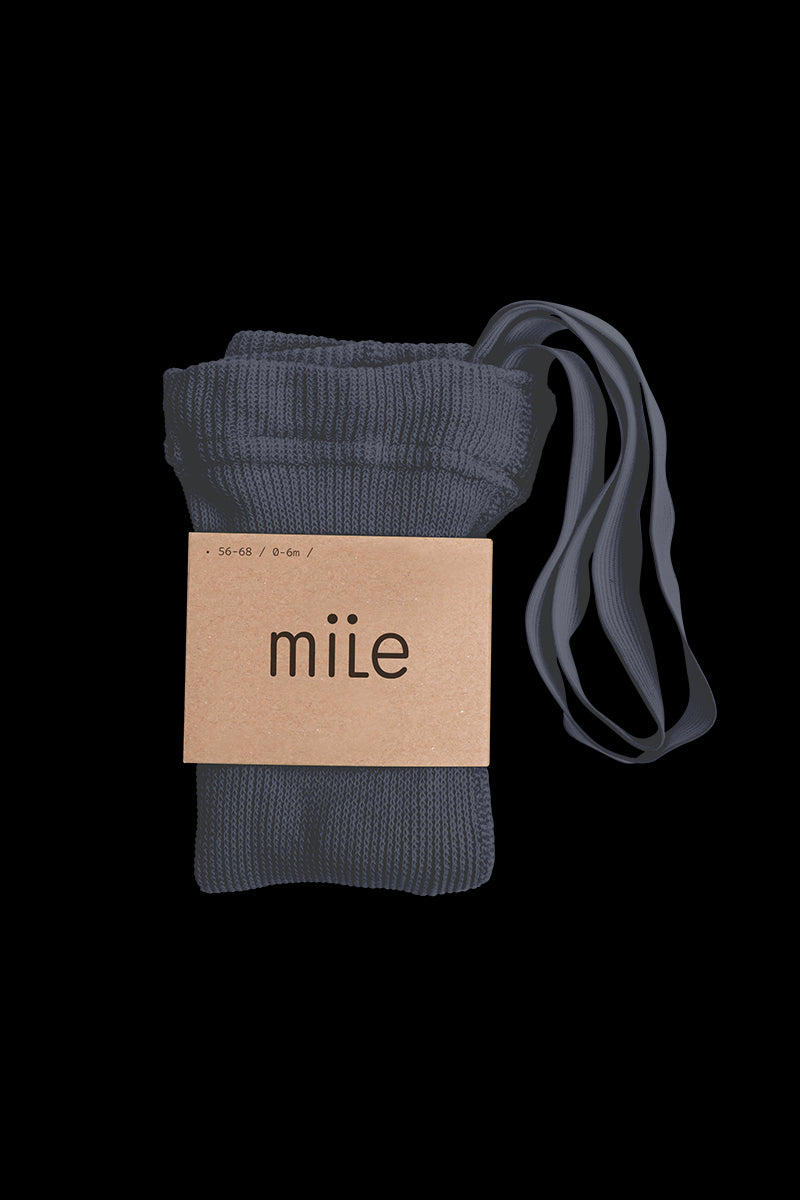 mile - steel blue tights with braces