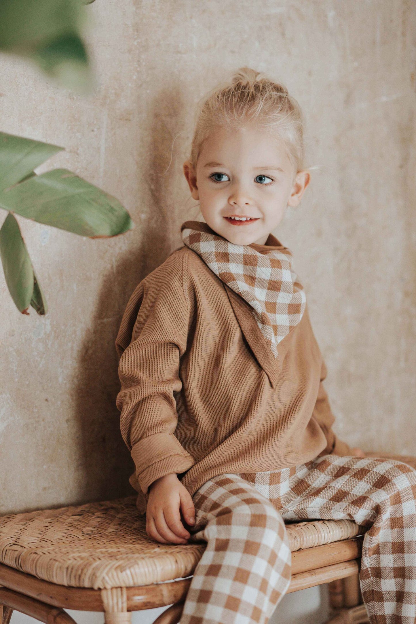 MONSIEUR MINI - Gingham Knit Leggings