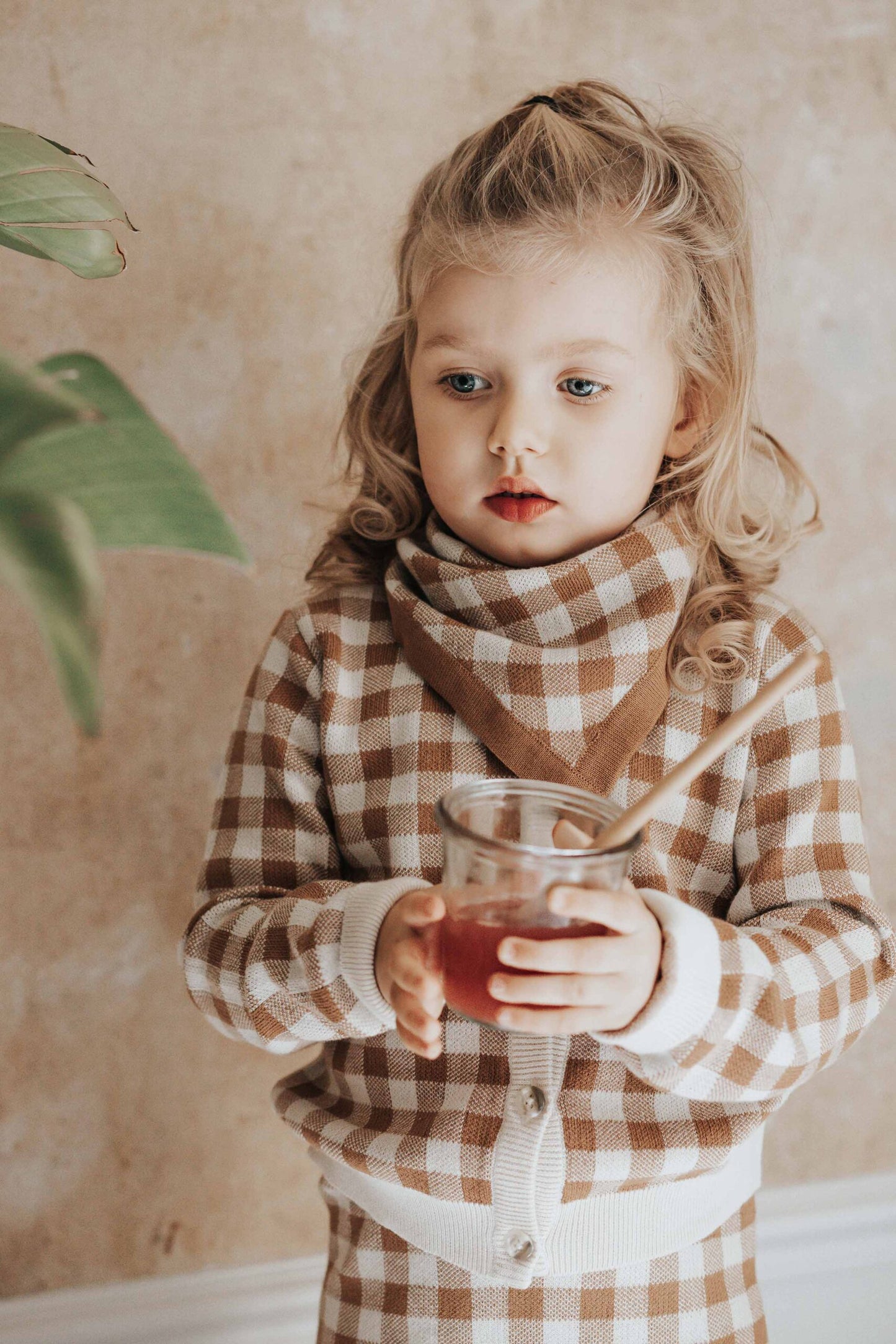 MONSIEUR MINI - Gingham Knit Leggings