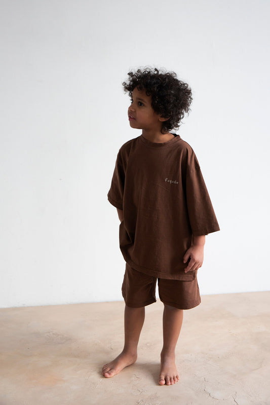 Hana wide SS tee - Choco