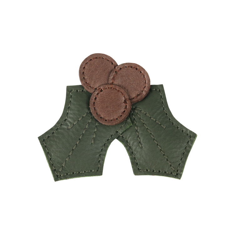 Wonda Hairclip | Holly | Olive Leather