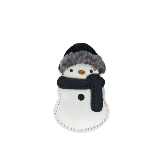 【LAST ONE】Wonda Hairclip | Snowman | Off White Leather