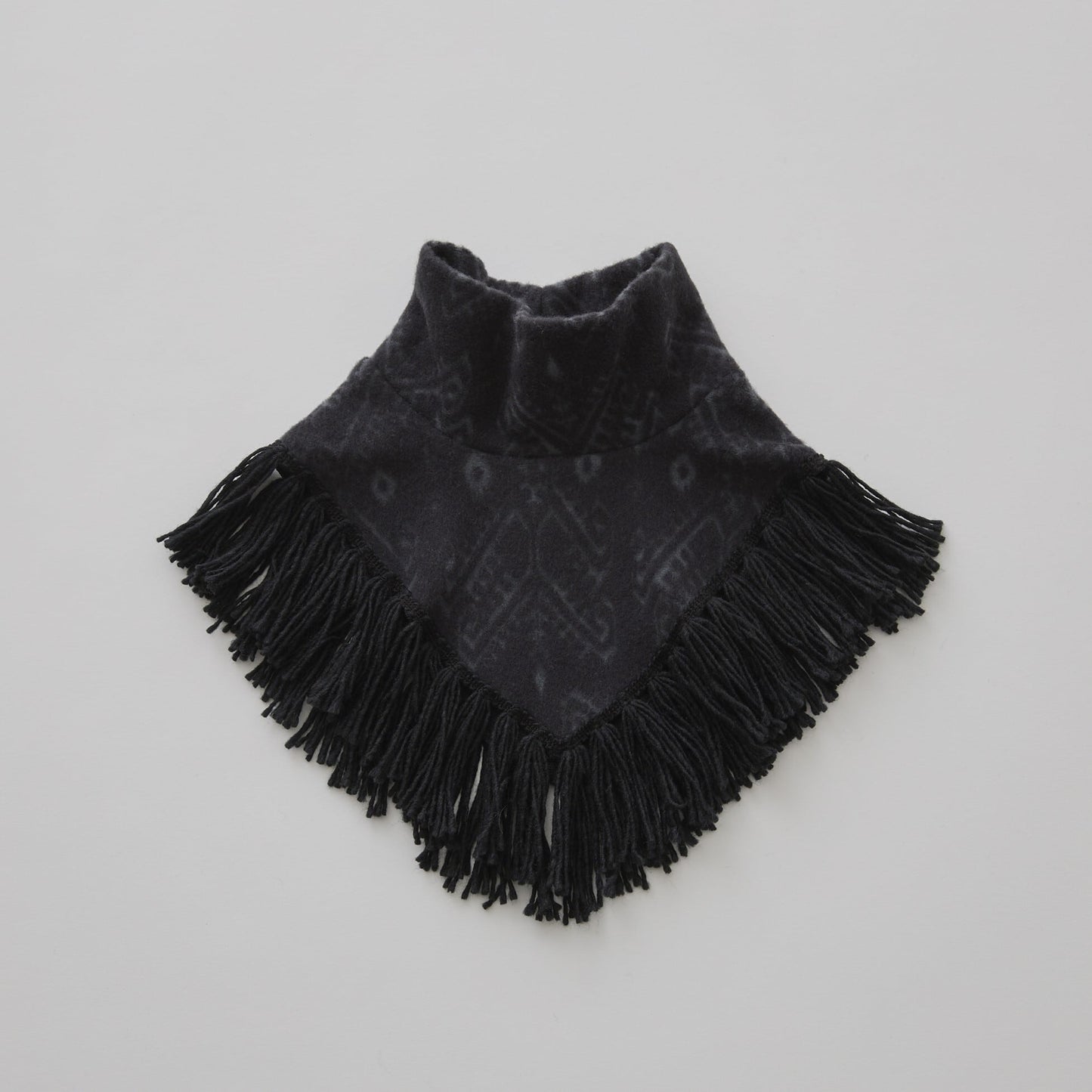 Snow Jacquard Fringe Cape