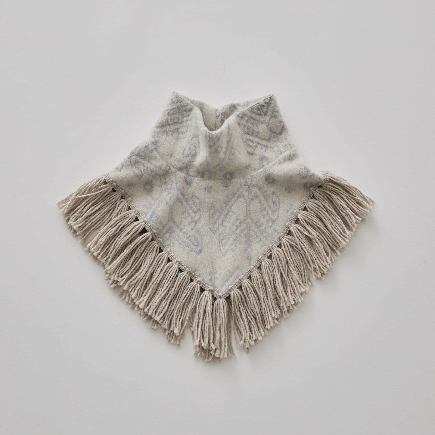 Snow Jacquard Fringe Cape