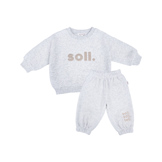 Kids Soll Fleece Set - Grey/Beige