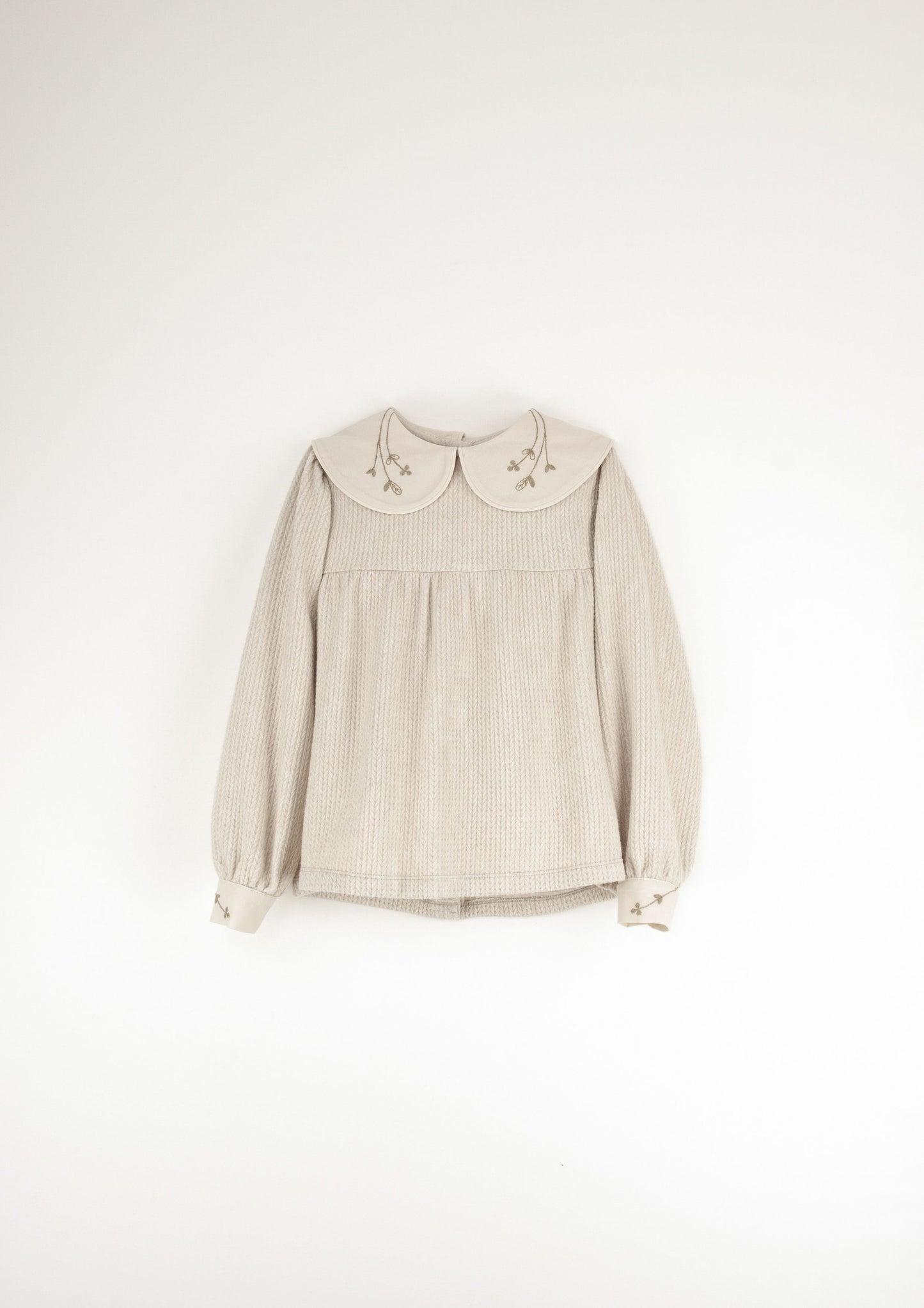 【LAST TWO】Knitted blouse with baby collar