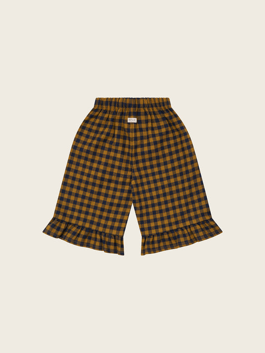 【LAST TWO】Blueberry Gingham Frill Culottes