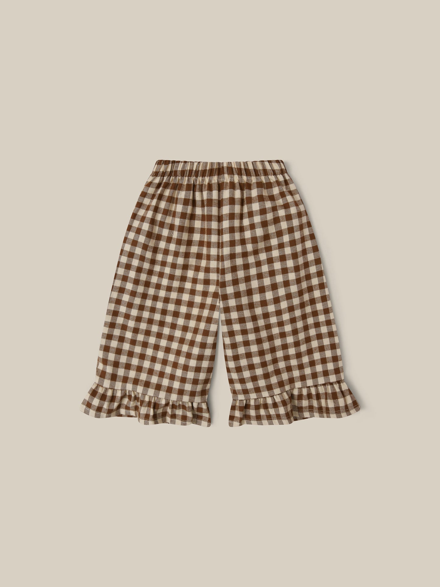 Chestnut Gingham Frill Culottes