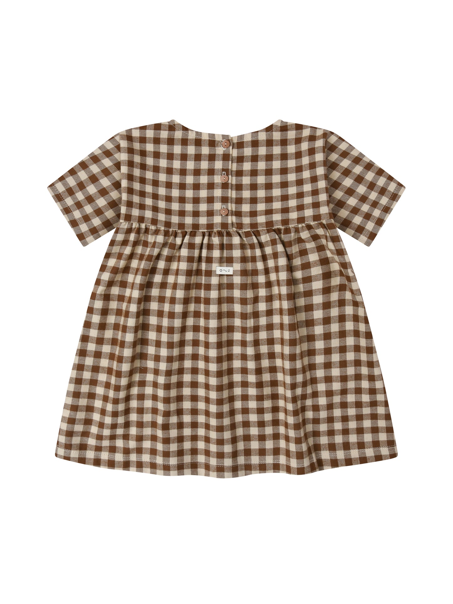 【LAST TWO】Chestnut Gingham Gather Dress