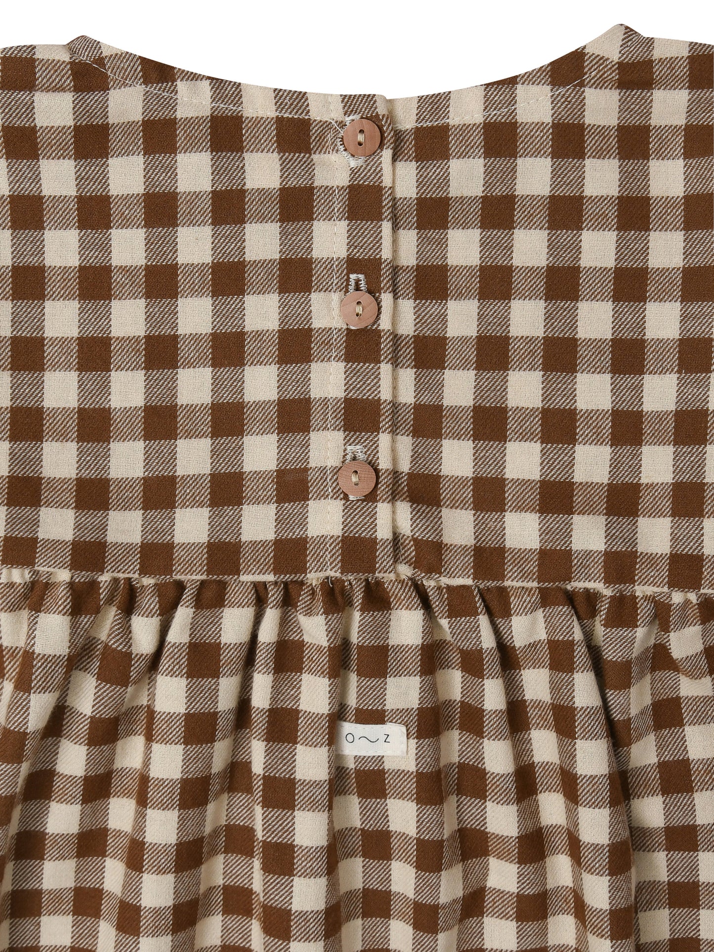 【LAST TWO】Chestnut Gingham Gather Dress