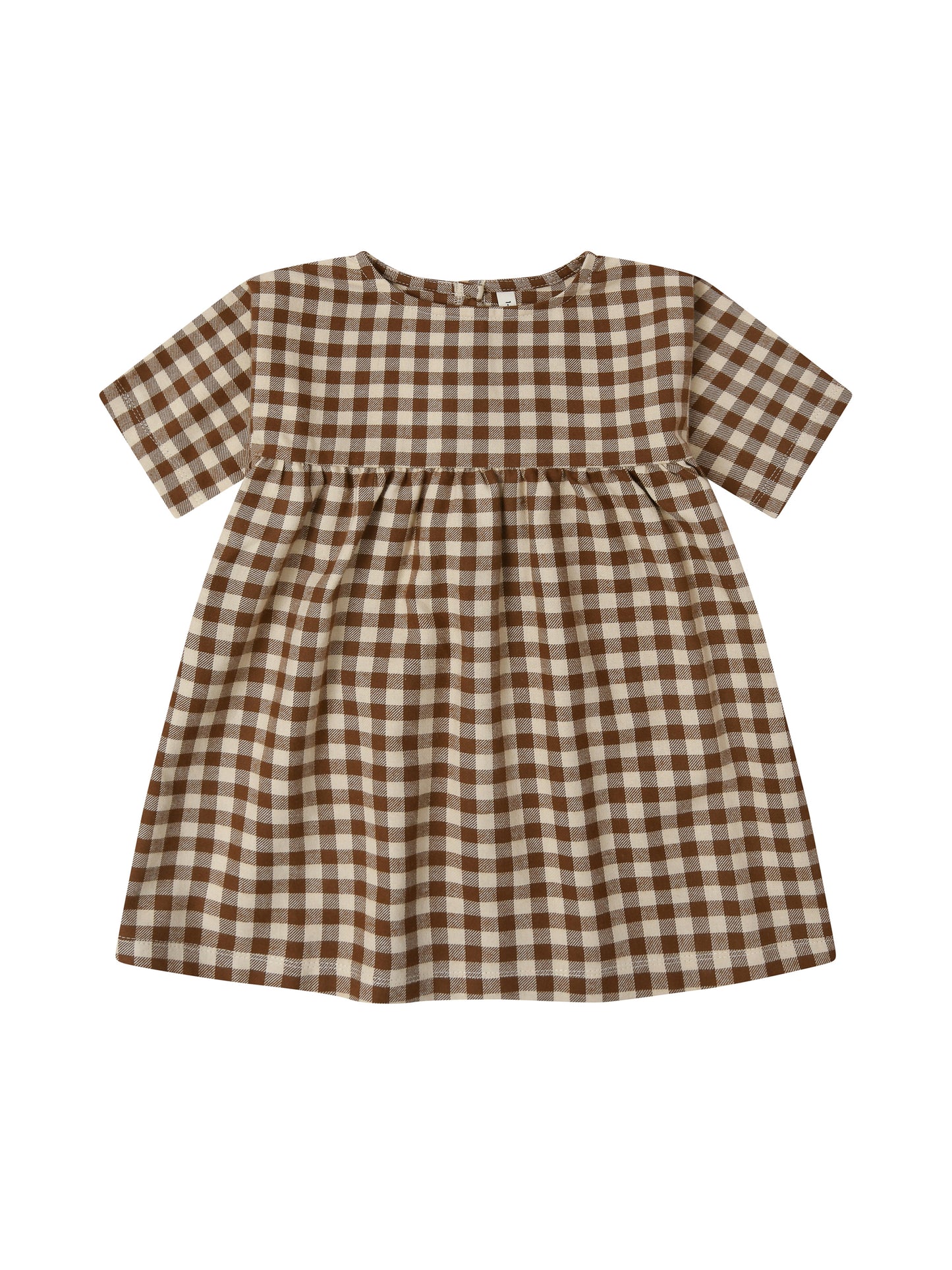 【LAST TWO】Chestnut Gingham Gather Dress