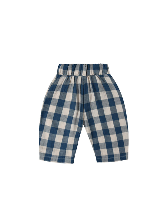 【LAST TWO】Pottery Blue Gingham Fisherman Pants
