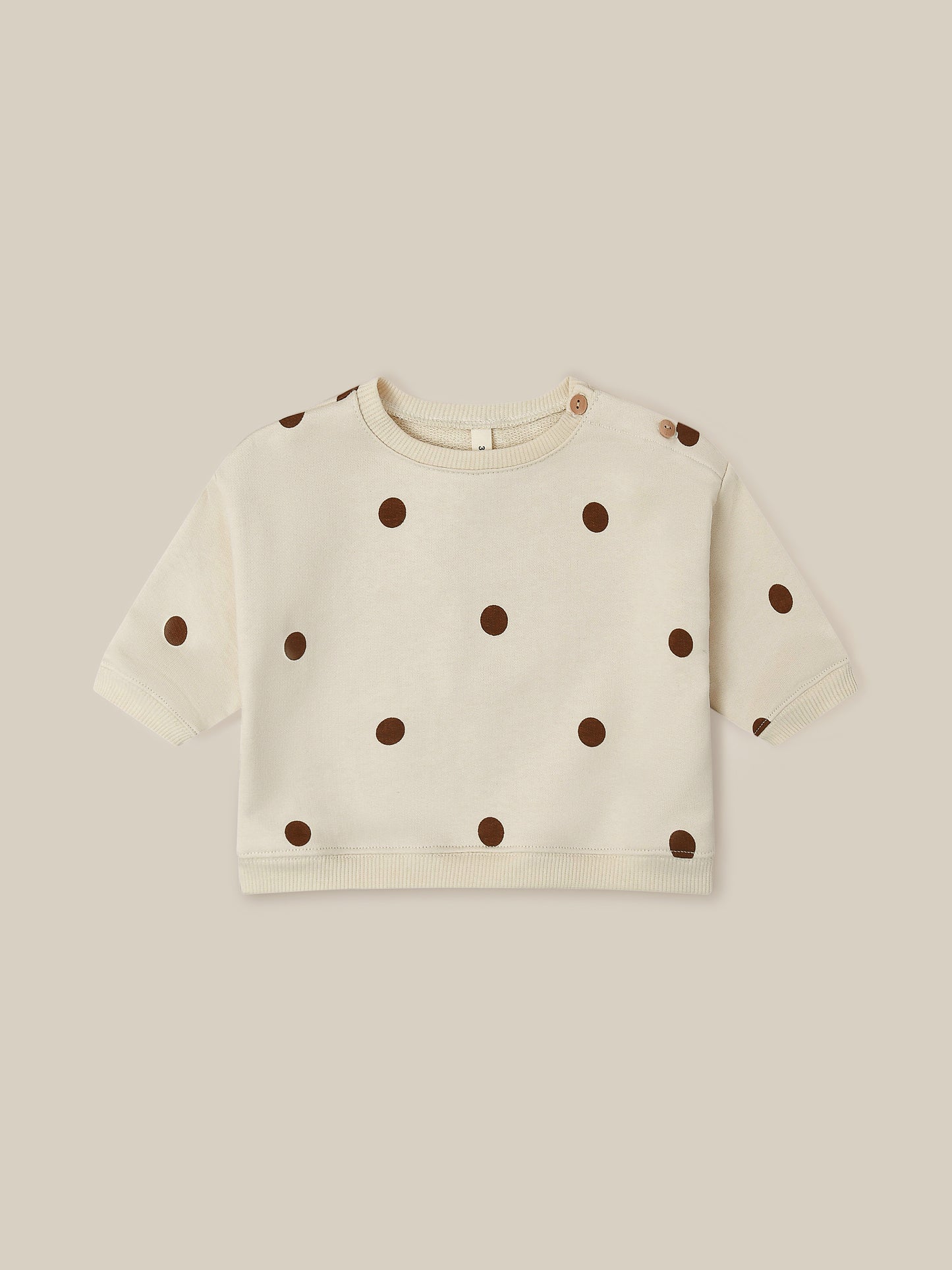 【LAST TWO】Undyed Cotton Dots Sweatshirt