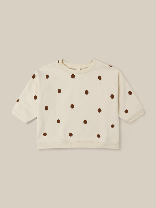 【LAST TWO】Undyed Cotton Dots Sweatshirt