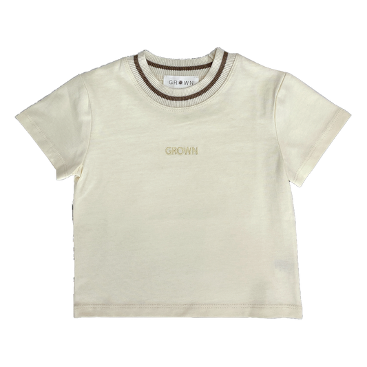 【LAST ONE】Rib Neck Tee - Milk