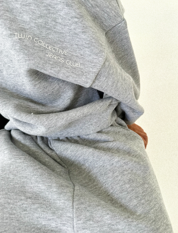 Logo Hoodie Set- Grey Marle