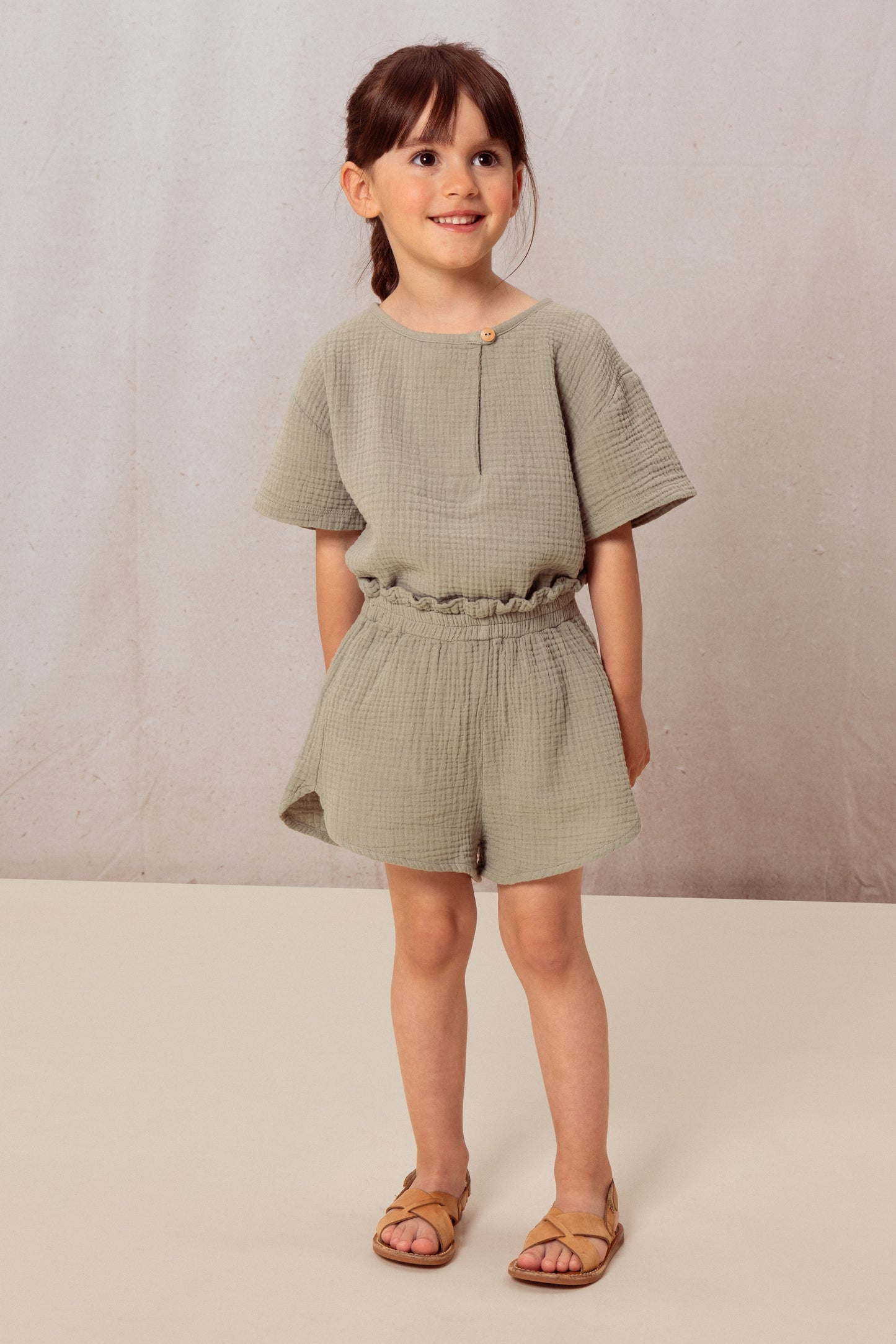 SHORT GEORGETTE - GREEN GRAY