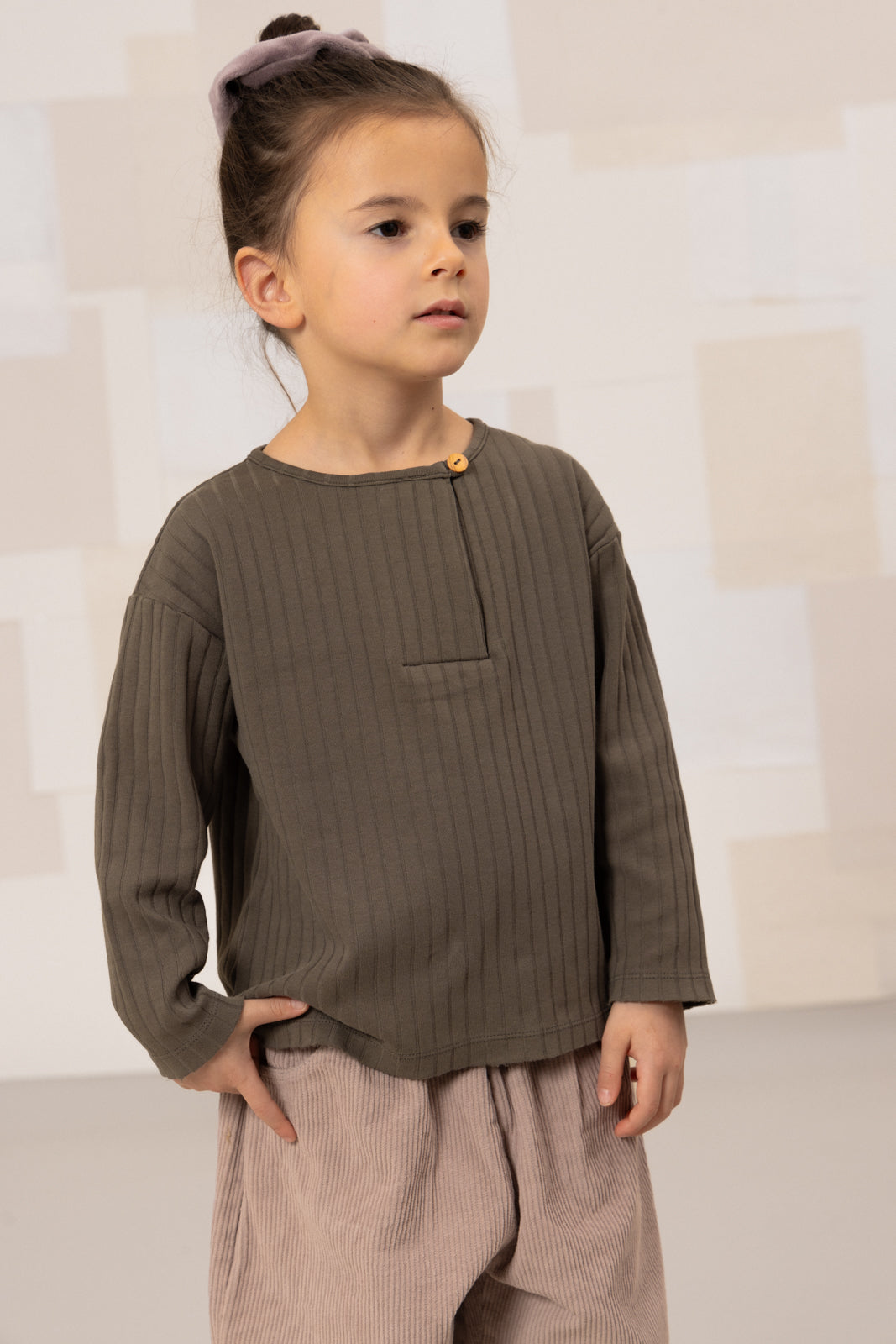 TSHIRT ORSO RIB TAUPE FONCÉ
